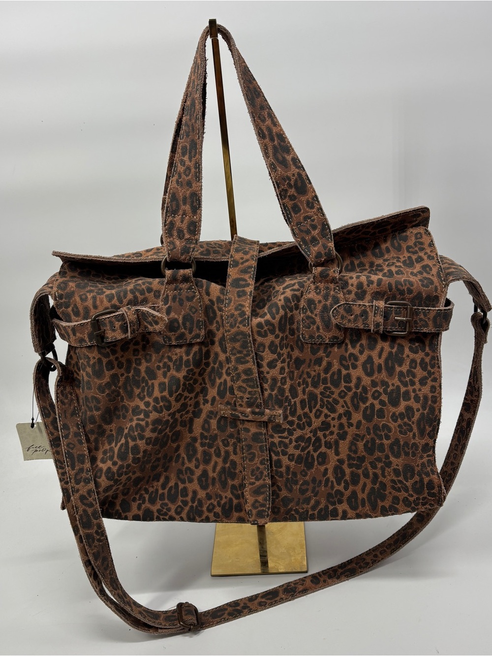 Free People Wild Thing leather Leopard Tote Bag